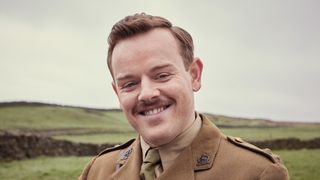 Callum Woodhouse in an army uniform as Tristan in All Creatures Great and Small