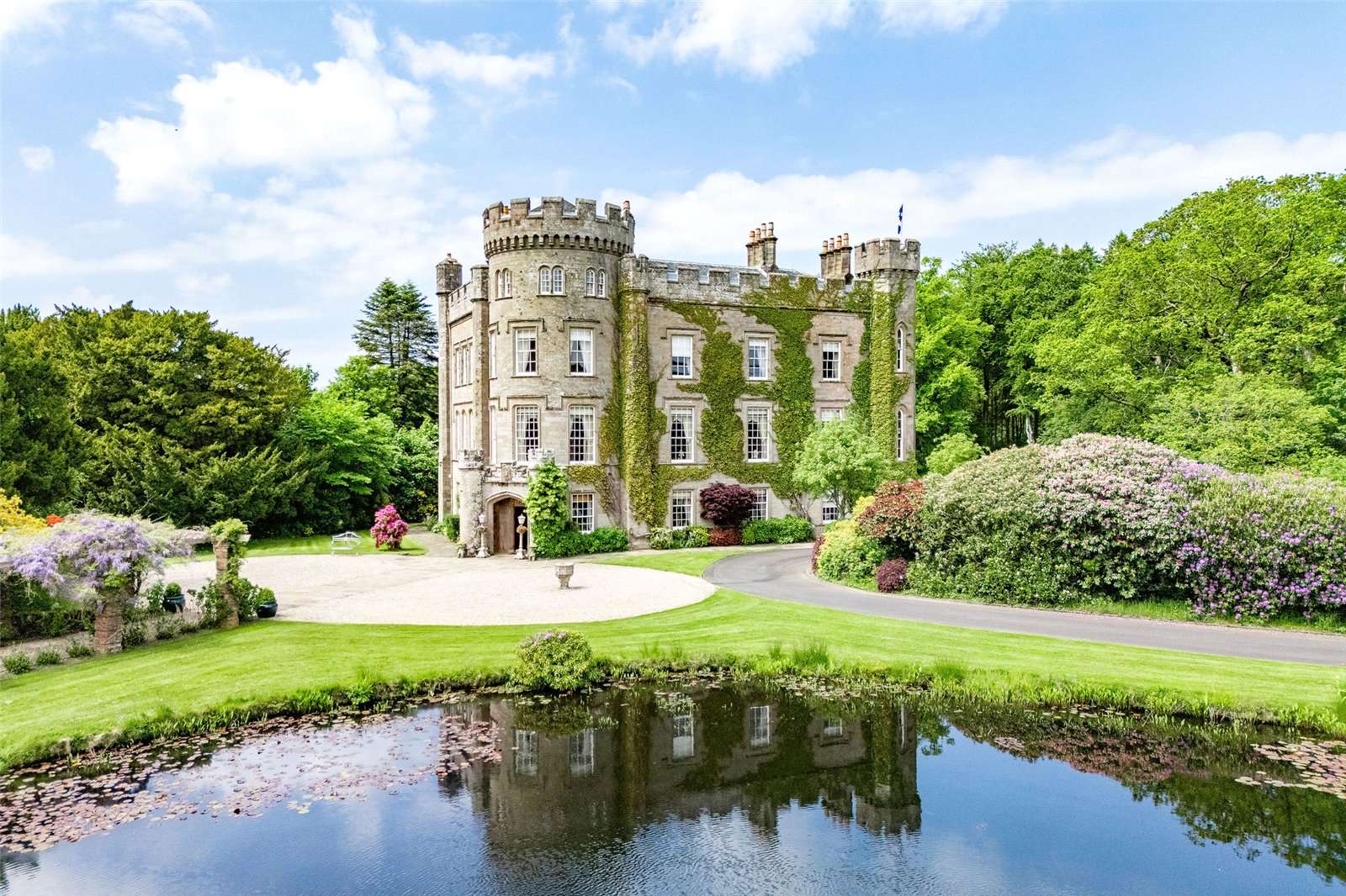 From the water, the very castle-y looking Cloncaird