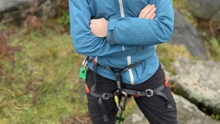 how to put on a climbing harness: Alex in the Peaks