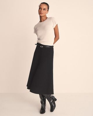 A-Line Circle Skirt in Double-Cloth Wool Blend