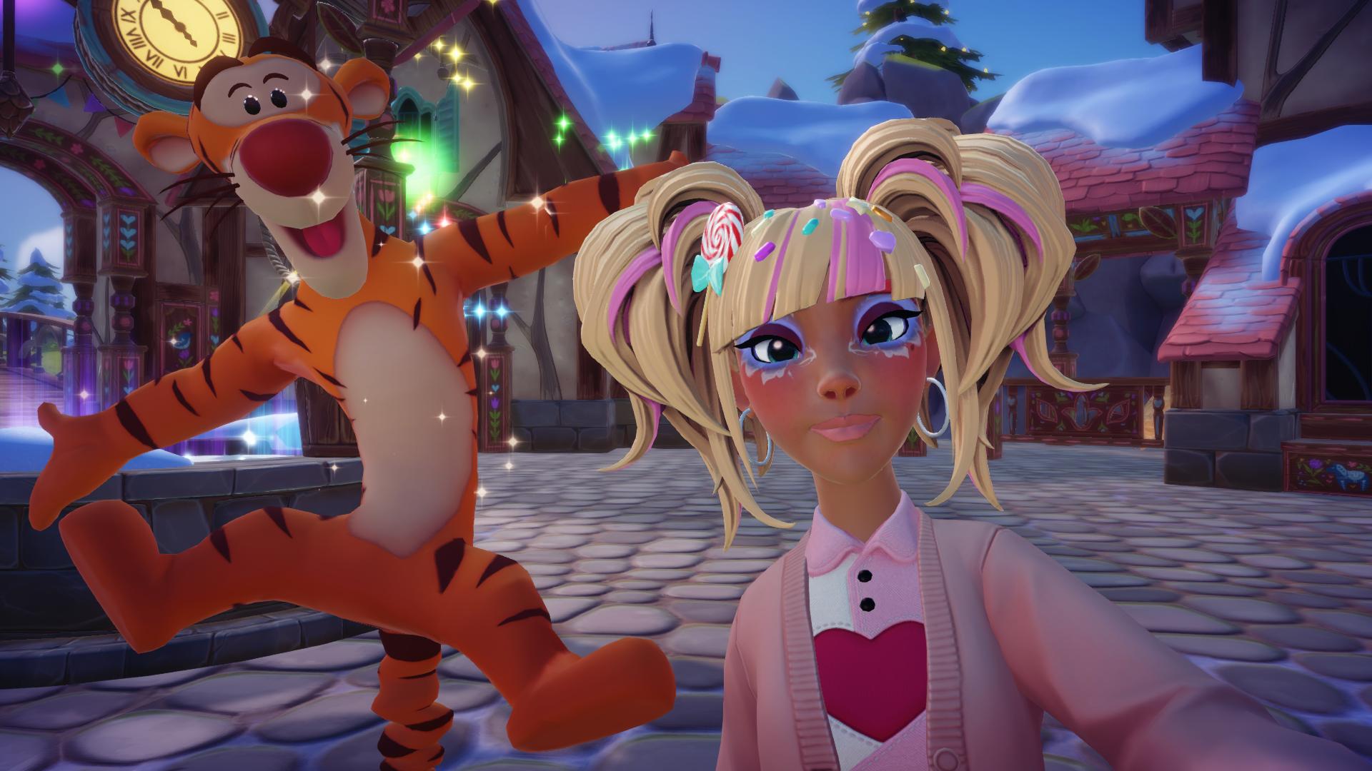 Player and Tigger in Disney Dreamlight Valley at Wishblossom Ranch