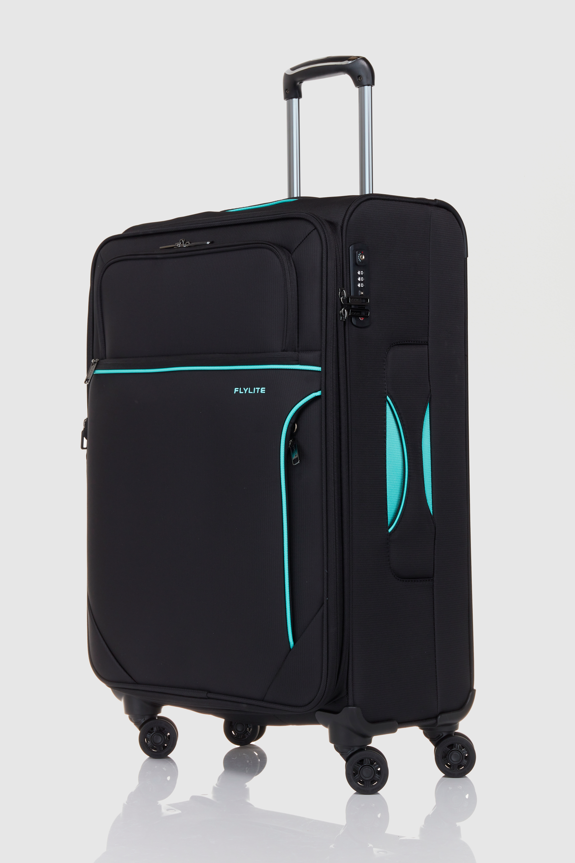 Spin Air 4 72cm Suitcase - Black/aqua