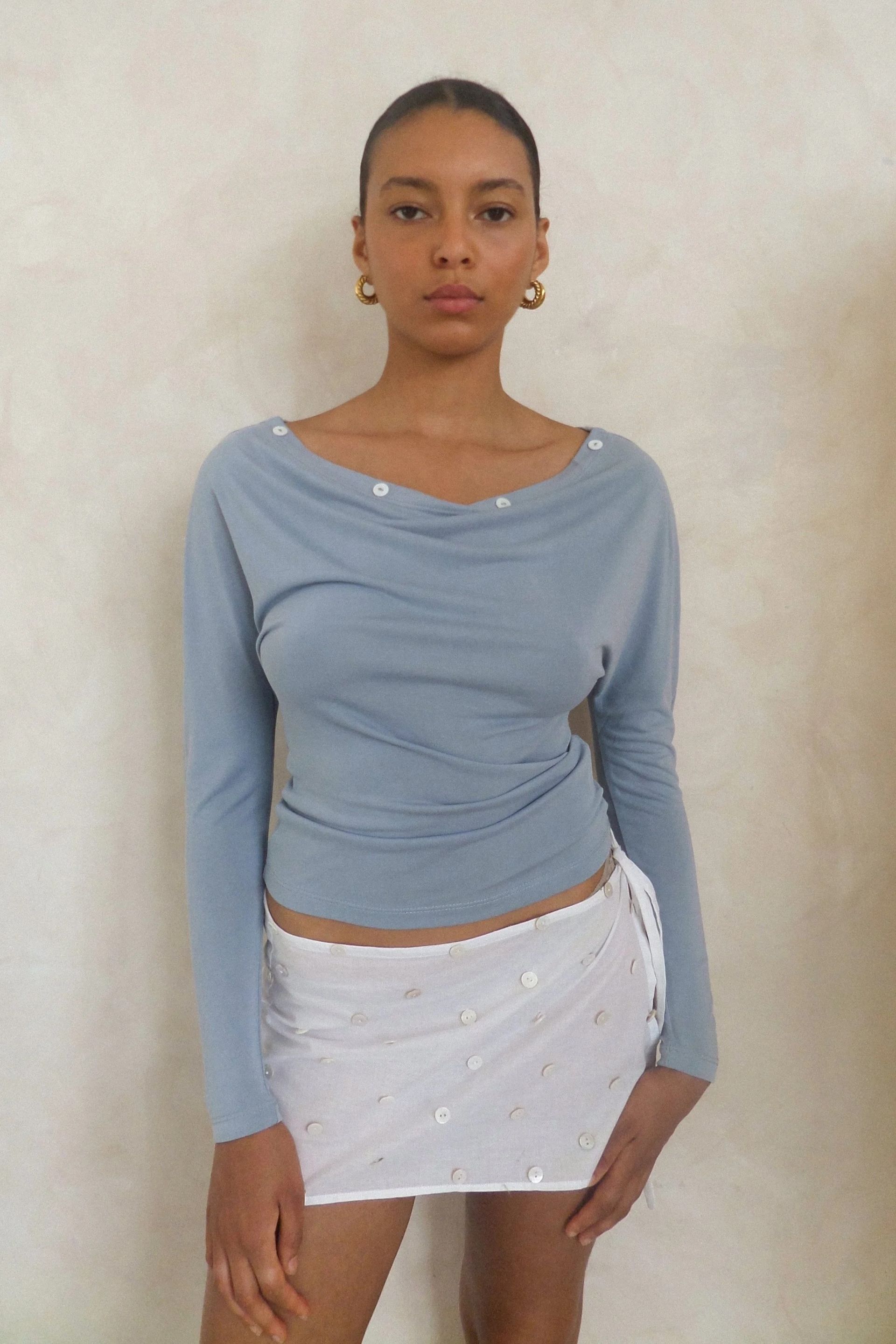 Caspar The Label, The Ballad Button Longsleeve (bluebell) — Caspar the Label