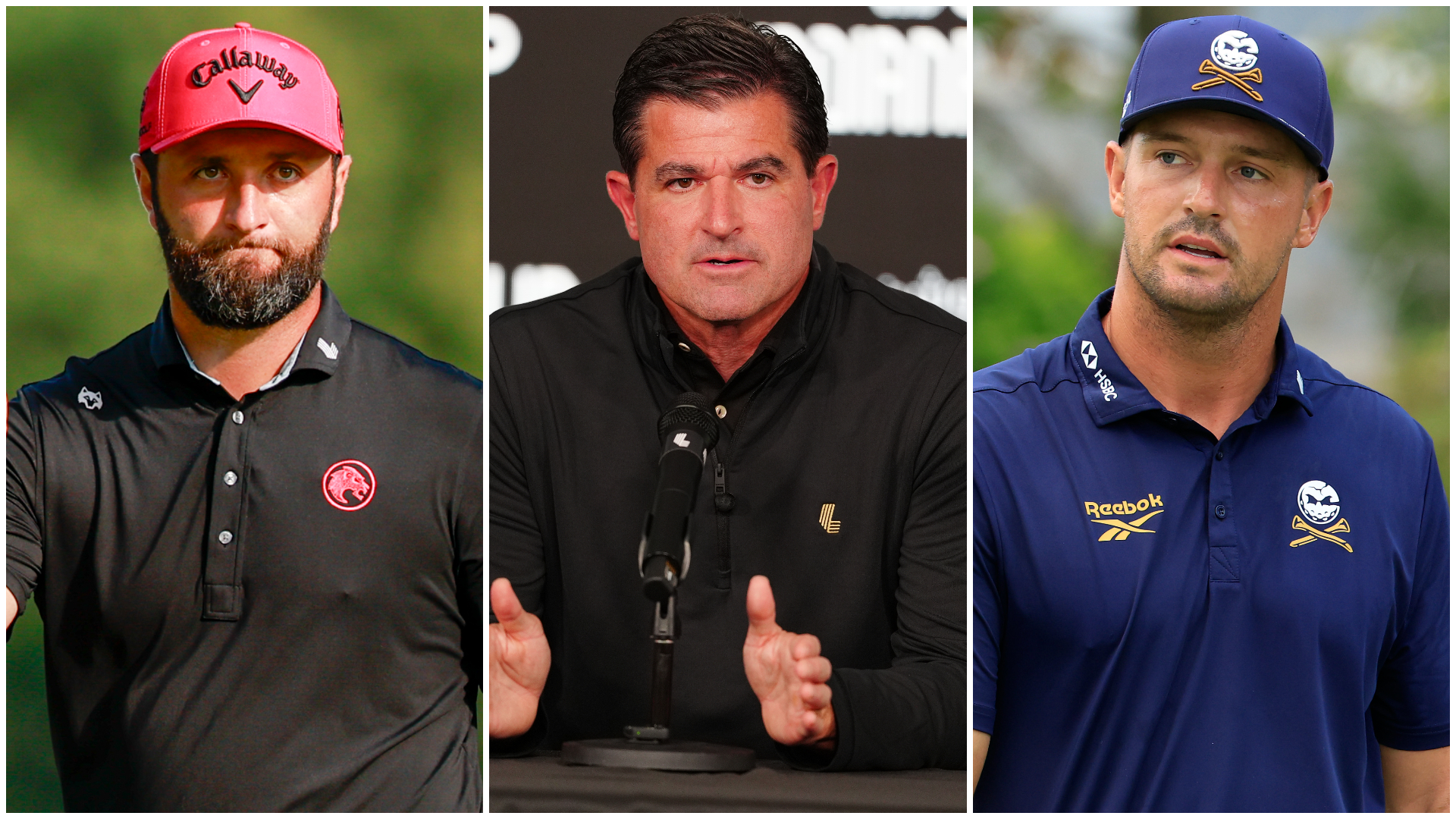 Jon Rahm, Scott O'Neil and Bryson DeChambeau