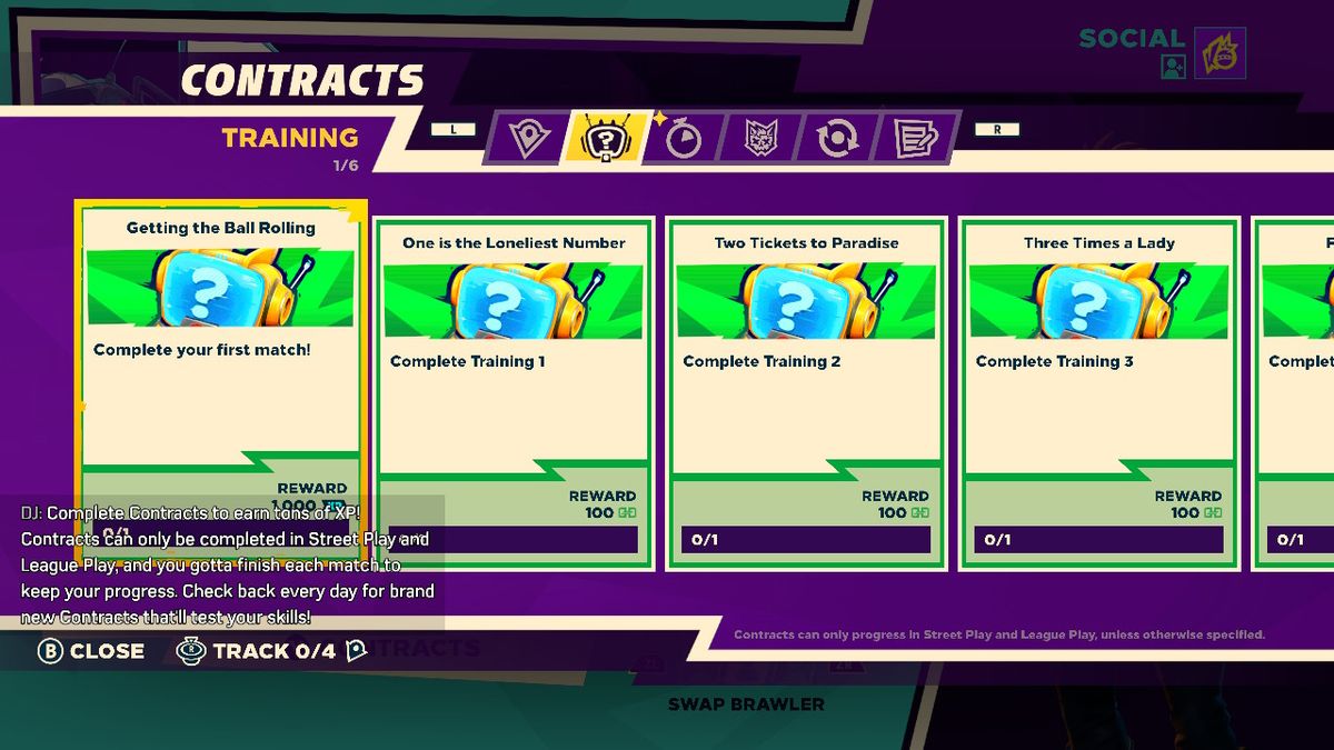 Knockout City's menus