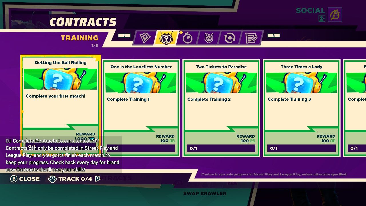 Knockout City's menus