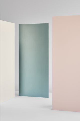 Blēo collective paint collection shown on vertical panels