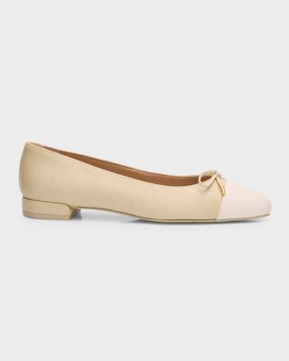 Stuart Weitzman, Sleek Linen Ballerina Flats