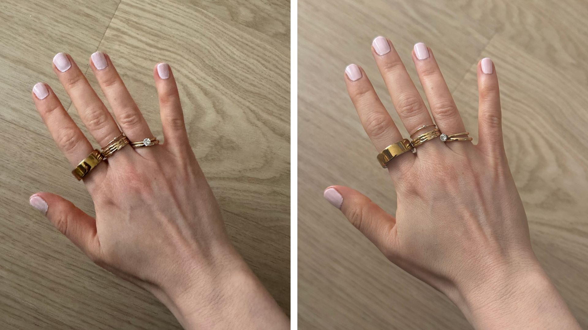 Beauty Editor wears Nails Inc 1 Step Gel It's Topless Nail Polish in Dakota showing the result after one then two coats