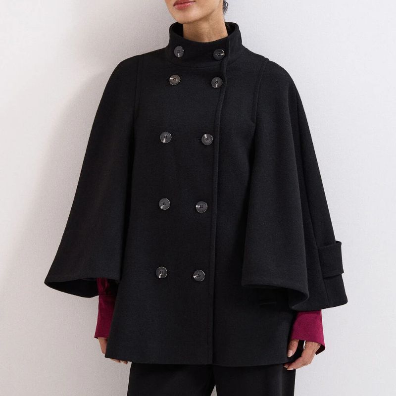 Katlin Cape Coat on model 