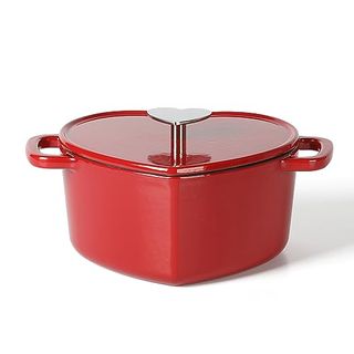 Martha Stewart Heart Shaped Enamel Cast Iron 2-Quart Dutch Oven - Red