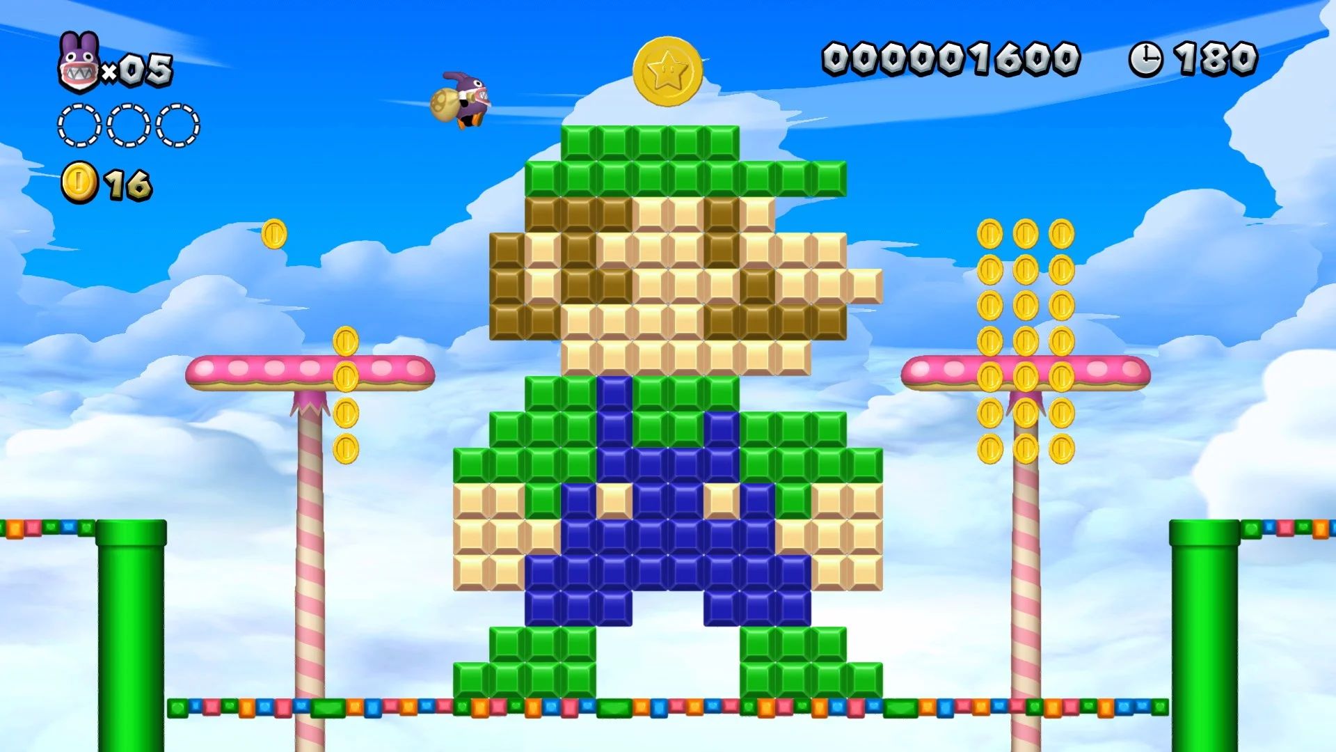 A monument to the Mushroom Kingdom's true leader, Luigi.