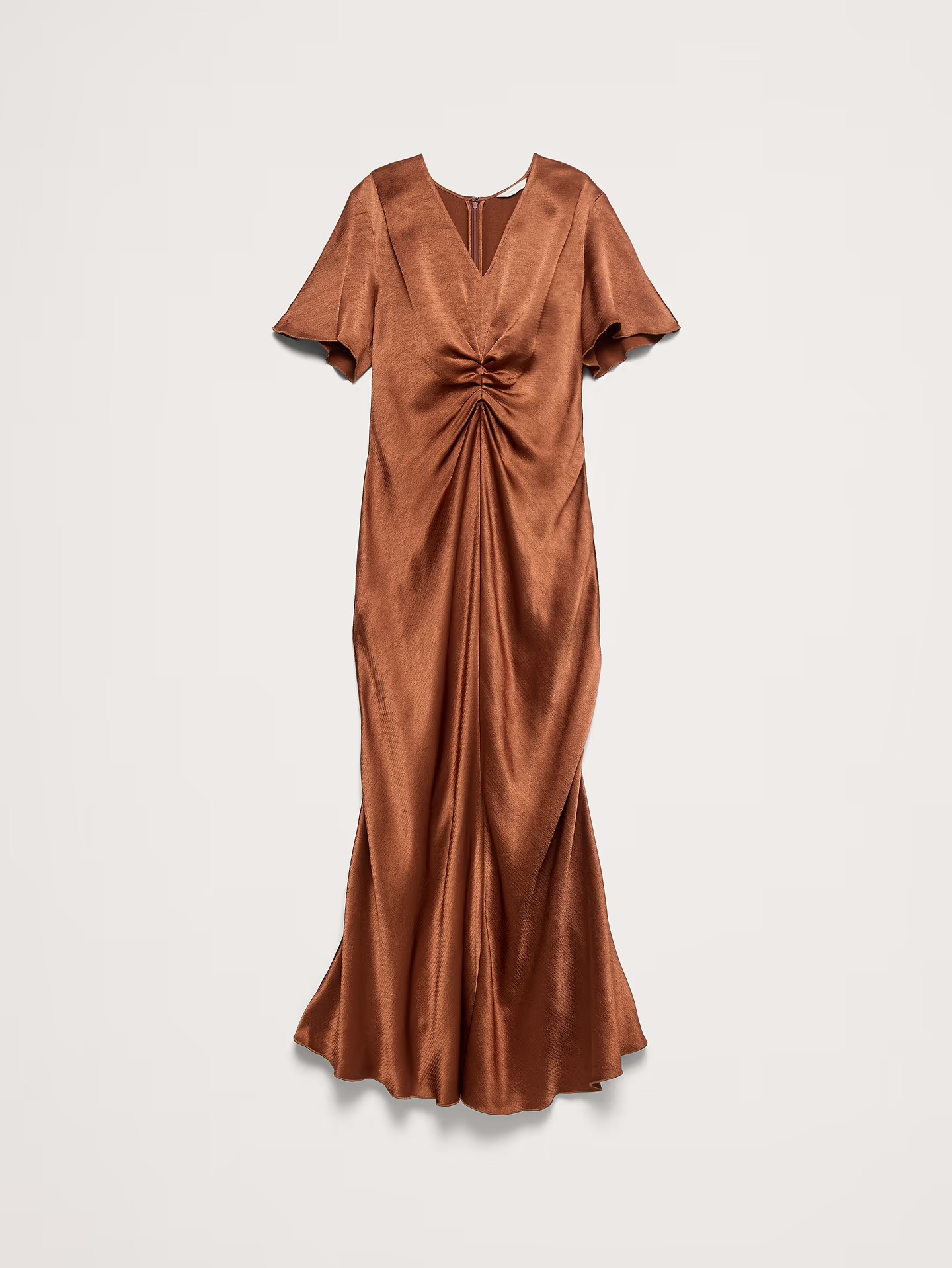 Banana Republic, Hammered Satin Flutter-Sleeve Dress