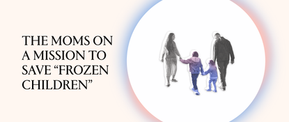 graphic reading "moms on a mission to save frozen children"