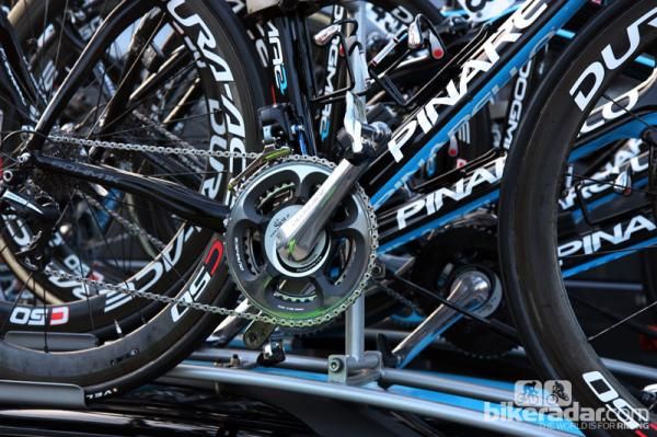 Edvald Boasson Hagen's (Sky) primary Pinarello Dogma 2 is equipped with a power meter from SRM.