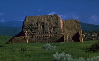 This wallpaper shows Pecos National Historical Park in New Mexico. 