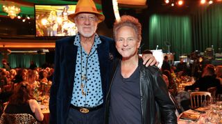 Mick Fleetwood and Lindsey Buckingham attend the 6th Jam For Janie Grammy Awards Viewing Party Presented By Live Nation at the Hollywood Palladium on February 02, 2025 in Los Angeles, California.