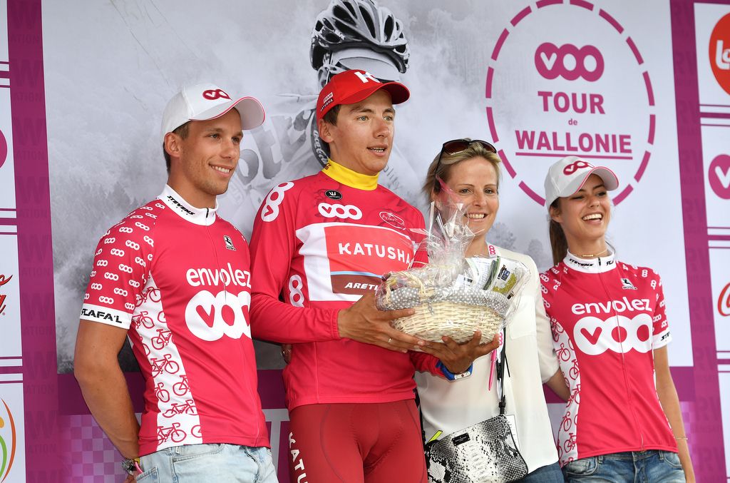 Katusha's Viacheslav Kuznetsov in the sprint jersey