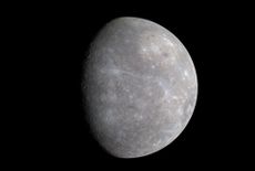 Color differences on Mercury are subtle, but they reveal important information about the nature of the planet's surface material. A number of bright spots with a bluish tinge are visible in this image taken by MESSENGER on Jan. 14, 2008, which is a mosaic