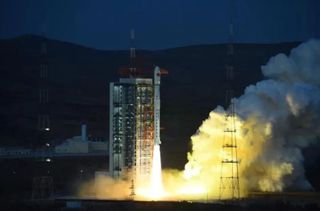 A Long March 4C rocket carrying the Tianhui 6 A and B satellites lifts off from Taiyuan spaceport on March 9 (UTC), 2023.