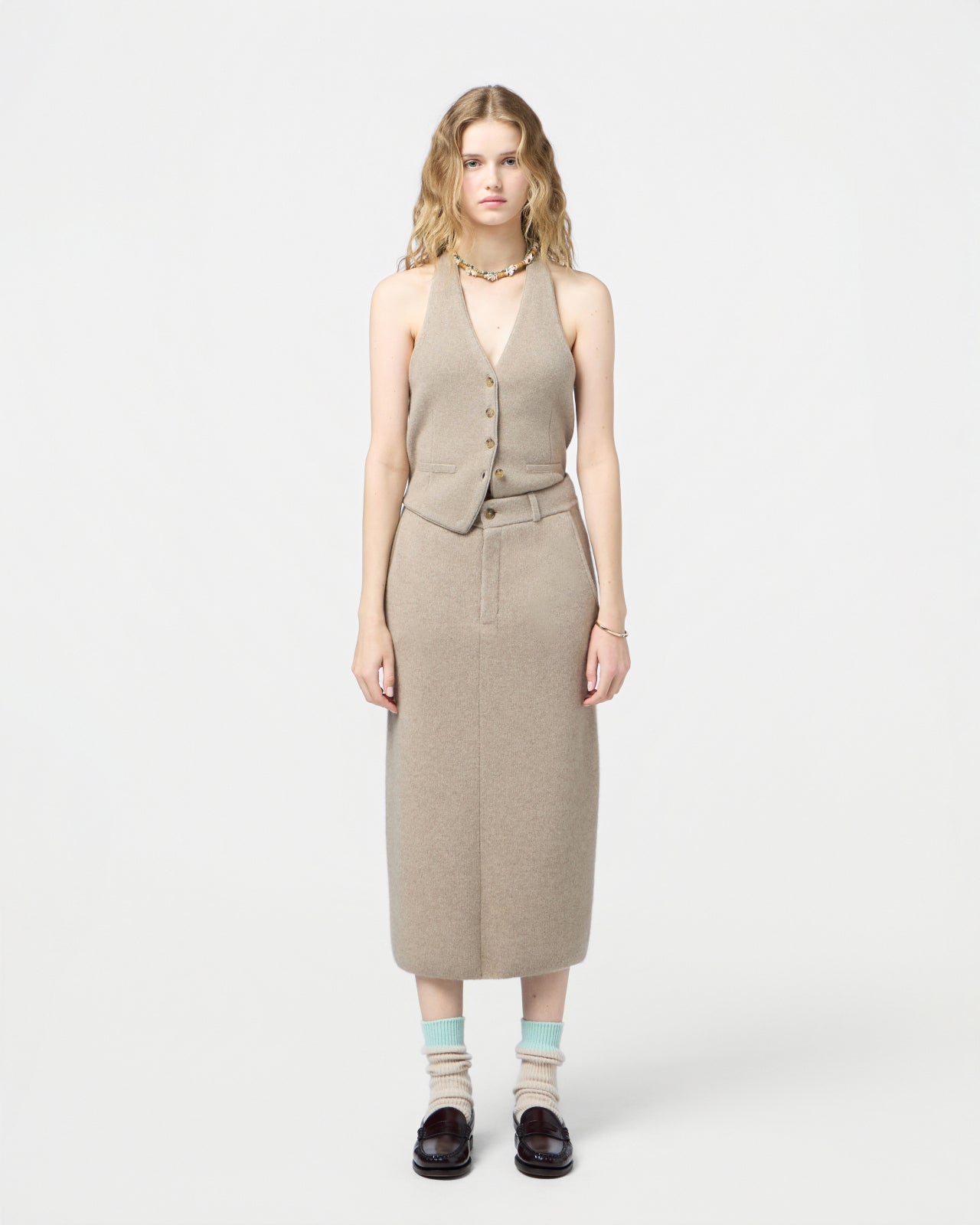 Tailored Skirt - Taupe