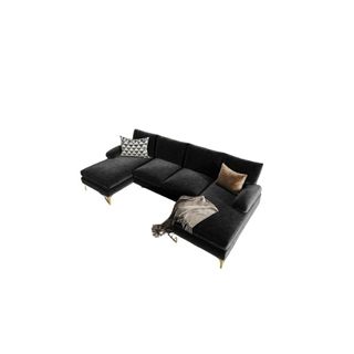black corner sofa in velvet
