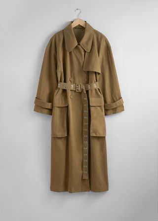 Flap-Pocket Trench Coat