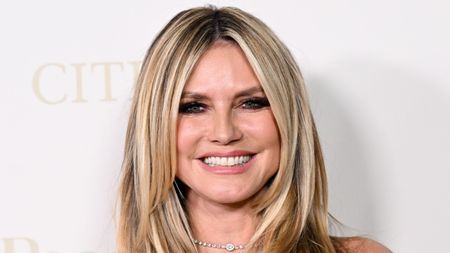 heidi klum on a white background