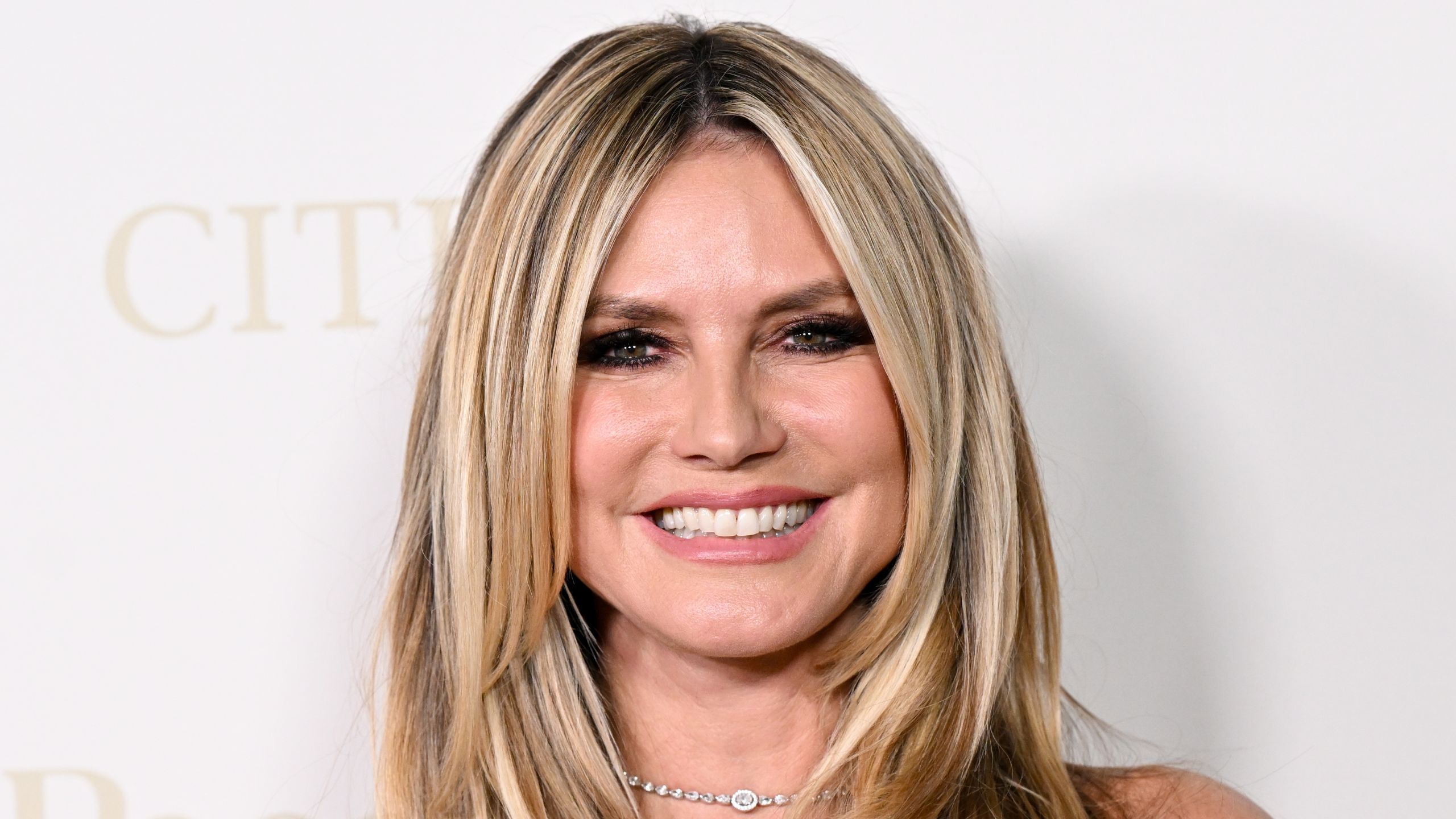 heidi klum on a white background
