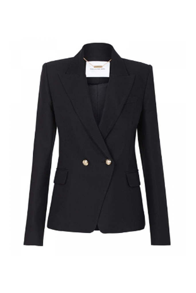 Clothing, Outerwear, Blazer, Jacket, Black, Sleeve, Suit, Formal wear, Collar, Button,
