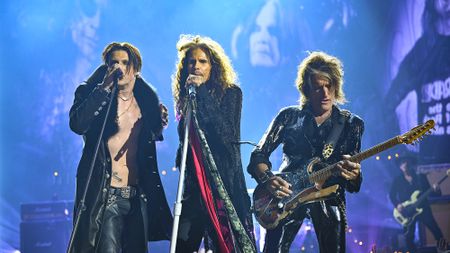 Yungblud, Steven Tyler, and Joe Perry perform during the 2025 MTV Video Music Awards at UBS Arena on September 07, 2025 in Elmont, New York