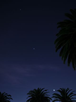 The Moon, Venus and Jupiter over Los Angeles