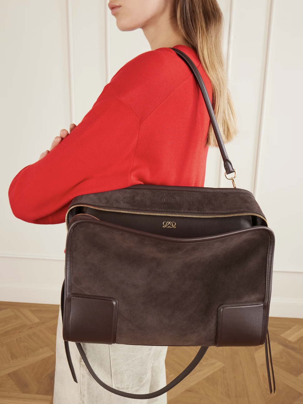 Loewe, Amazona Leather-Trimmed Suede Tote