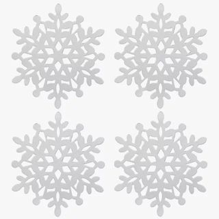 Snowflake coasters for a hot chocolate station