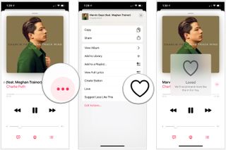 To customize your Apple Music station, tap on the Music app. Choose the custom radio station. For songs you enjoy, select the More button, then tap Love.