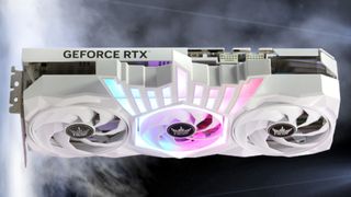 The Galax RTX 5090D Hall of Fame XOC (Extreme OC) graphics card on a smoky background