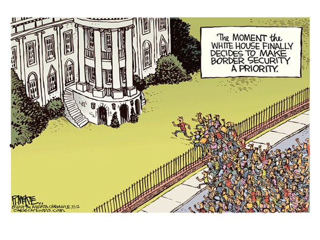 Political cartoon immigration debate border