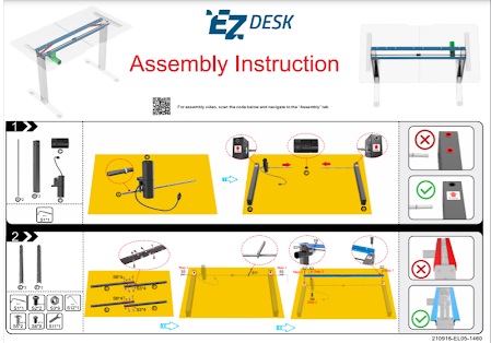 EZ Air Desk walnut setup instructions