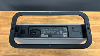 Sony Bravia Theatre Quads wireless speaker package showing underside of one speaker