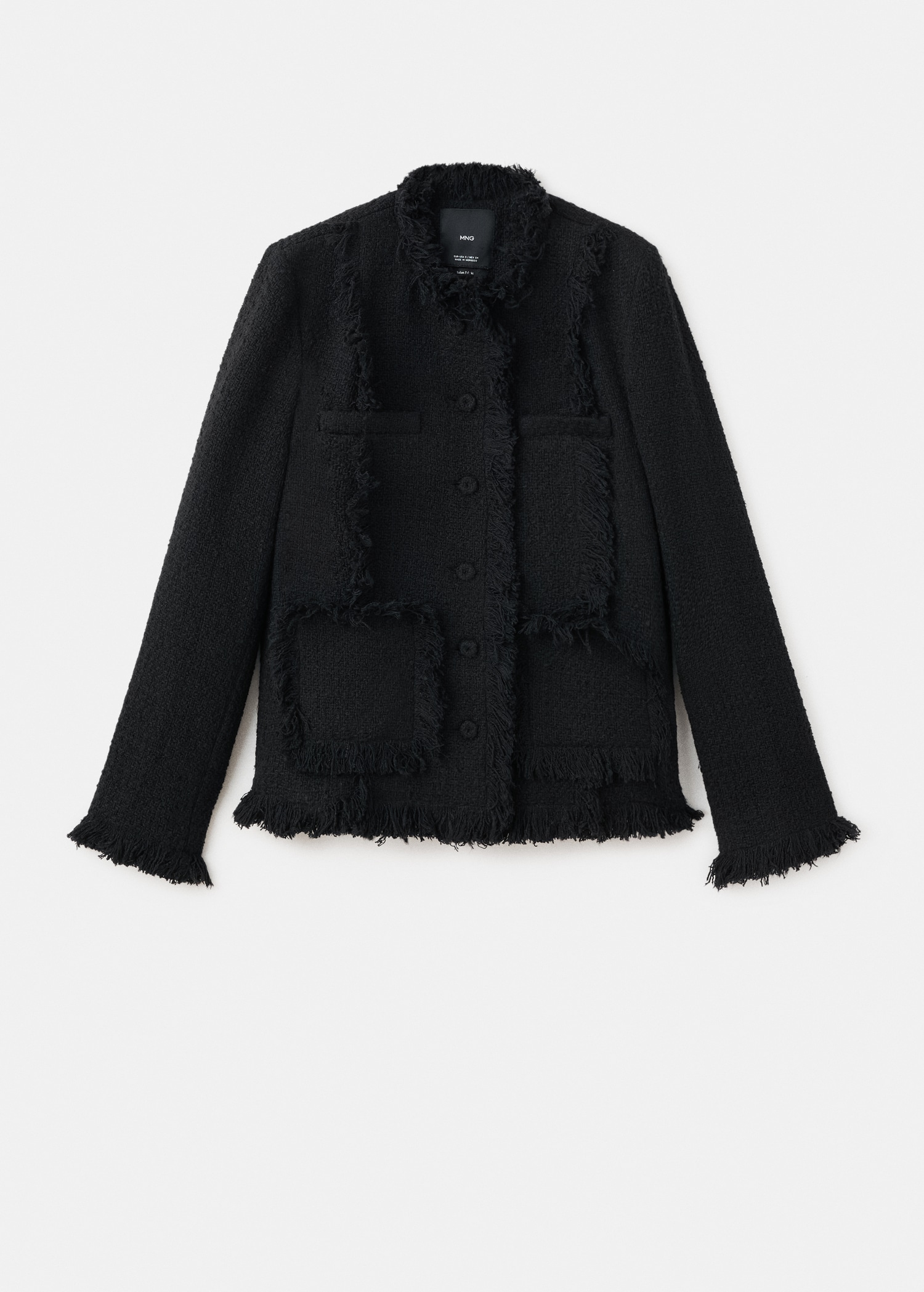 Tweed Jacket With Frayed Ends - Women | Mango Usa