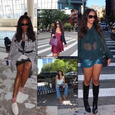 sierra mayhew wearing fashion week attire