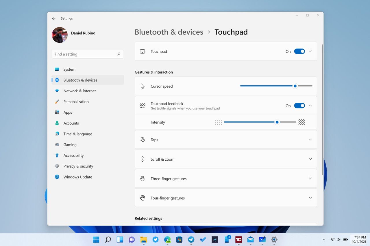 Surface Laptop Studio Haptic Touchpad Settings