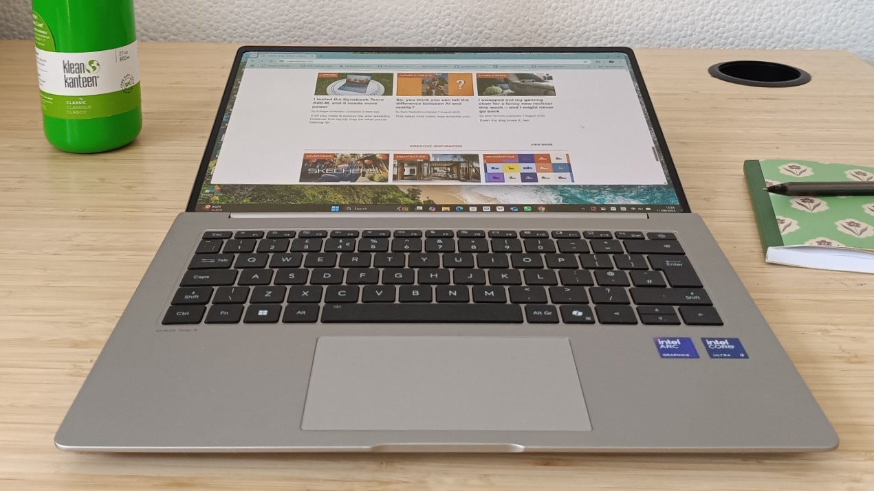 Honor MagicBook Pro 14 laptop laid flat on desk