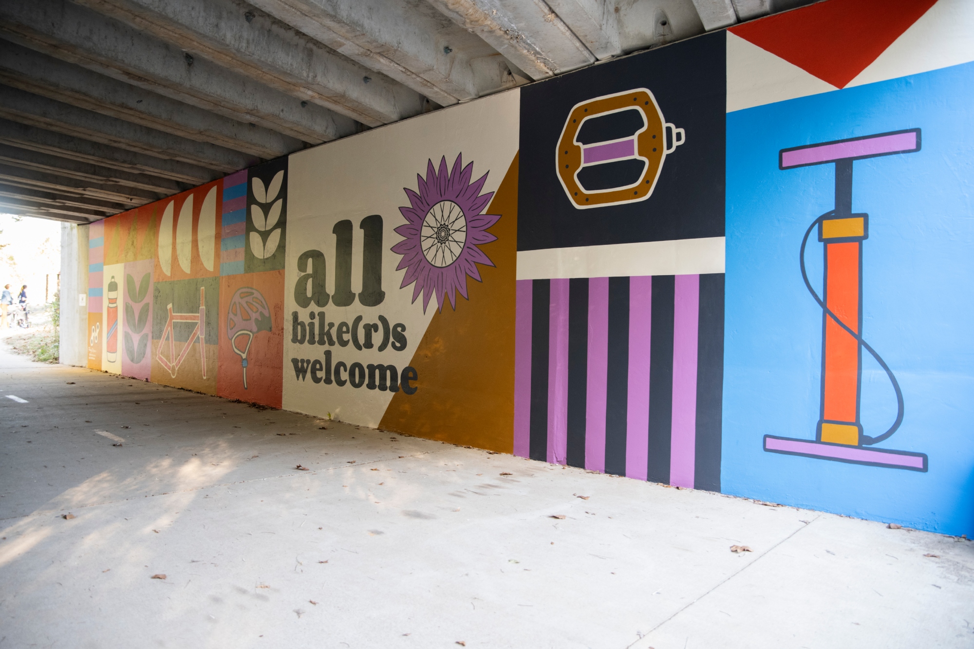 ‘All Bike(r)s Welcome’ mural in Bentonville, Arkansas