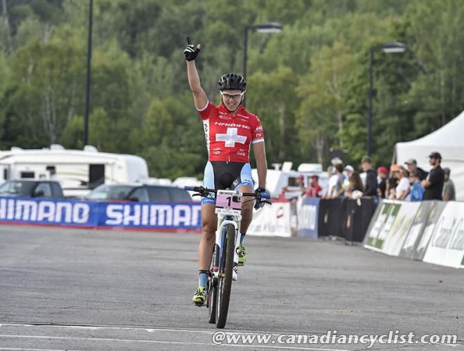Kathrin Stirnemann (Sui) Sabine Spitz Haibike Pro Team wins