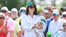 Malory Conners and son Tate during the Par 3 Contest