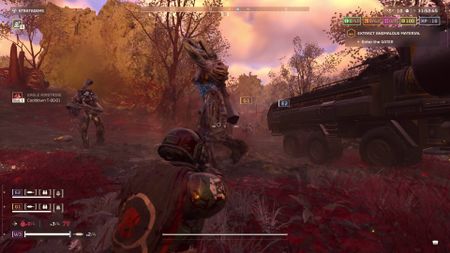 Helldivers 2 Crusher winding up overheard slam with club in front of player