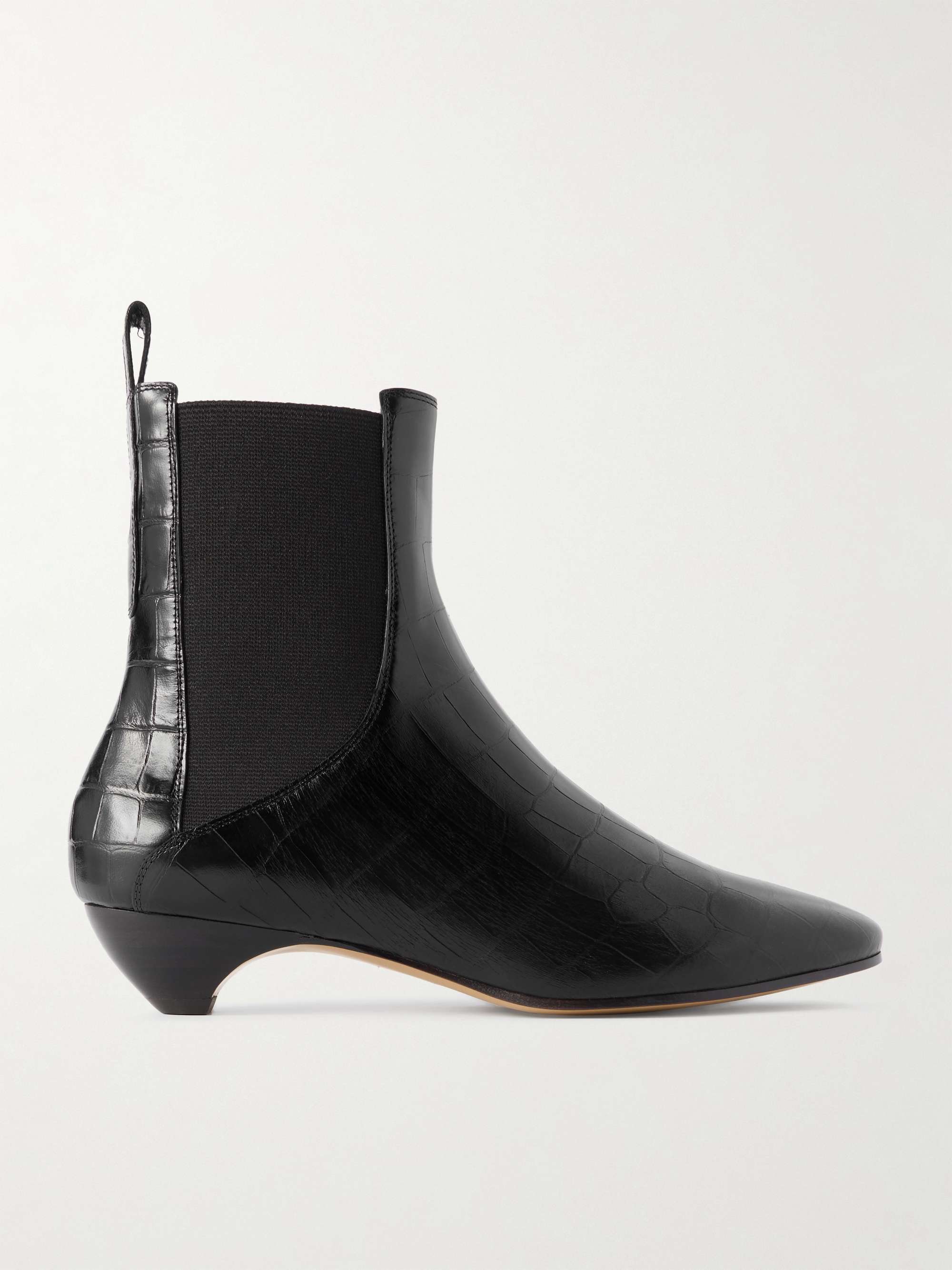 Allegra Croc-Effect Leather Chelsea Boots