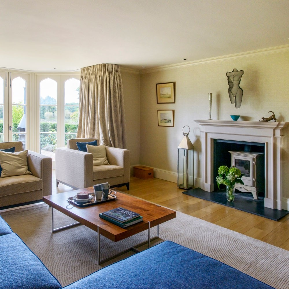 Ivory living room with sofa set