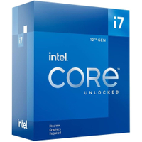 Intel Core i7 12700KF | 12 cores (8 P+4 E) | 20 threads | 5.0 GHz P-core boost | 25 MB L3 cache | 125 W TDP | LGA1700 socket | $179.99 at Amazon